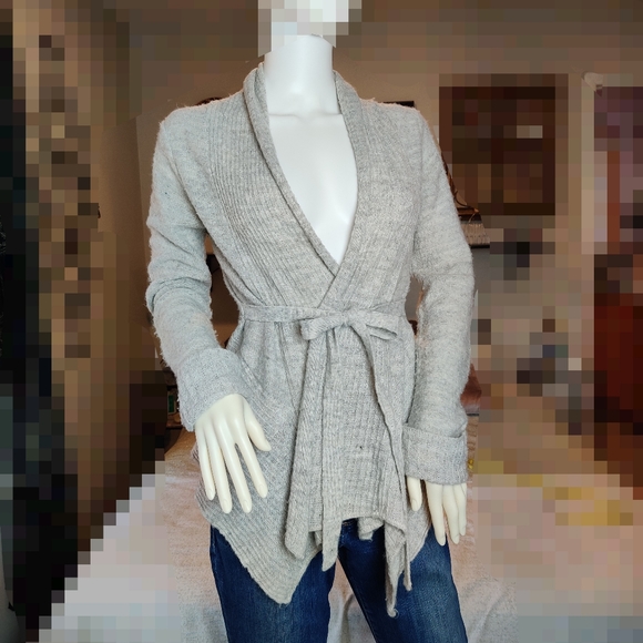 American Rag Heather Gray Wrap Waterfall Sweater Size XS - Picture 1 of 12